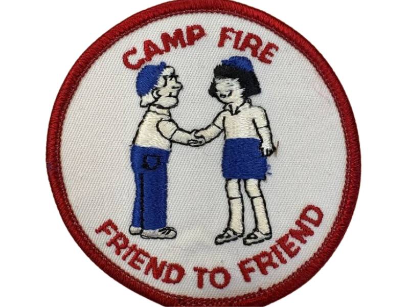 Camp Fire Girls badge "Camp Fire Friend to Friend"